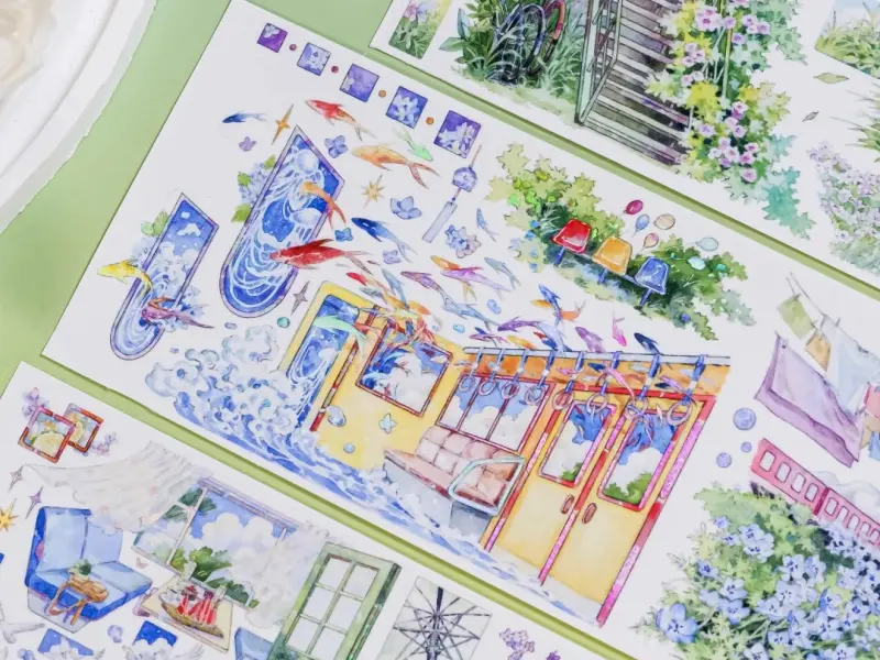 Shine Washi Tape Sample - Seaside Street Dreams