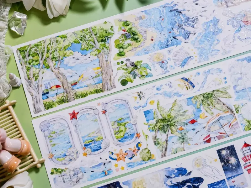 Shine Washi Tape Sample Blue Island - Chasing Waves
