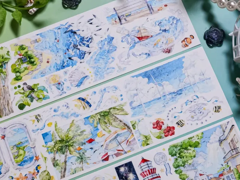 Shine Washi Tape Sample Blue Island - Chasing Waves