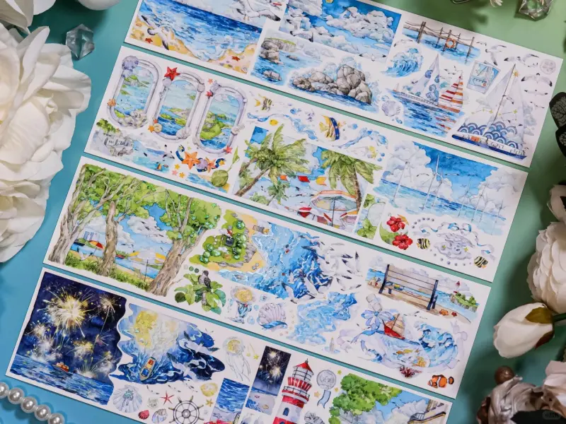 Shine Washi Tape Sample Blue Island - Chasing Waves