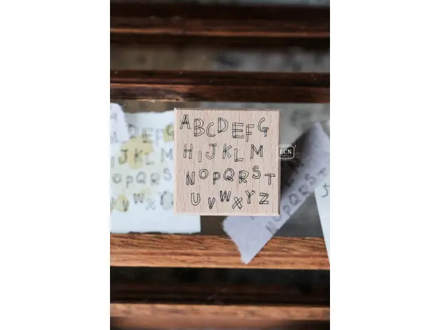 Lin Chia Ning Wooden Rubber Stamp - Hand Drawn Alphabets