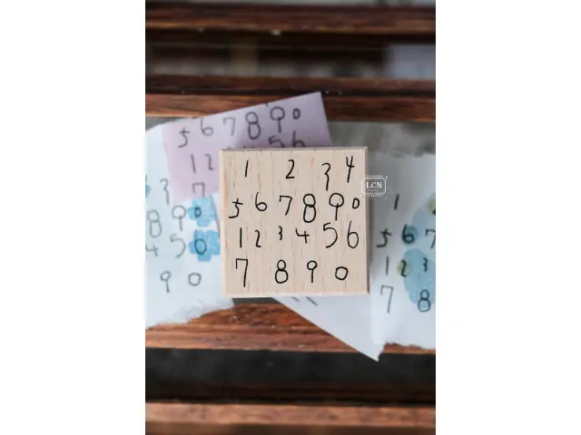 Lin Chia Ning Wooden Rubber Stamp - Hand Drawn Numbers
