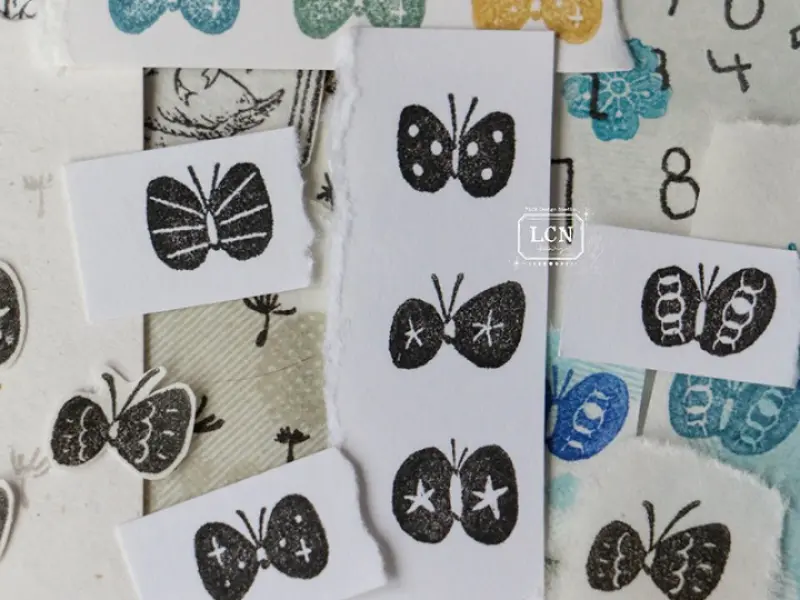 Lin Chia Ning Wooden Rubber Stamp Set - Butterflies