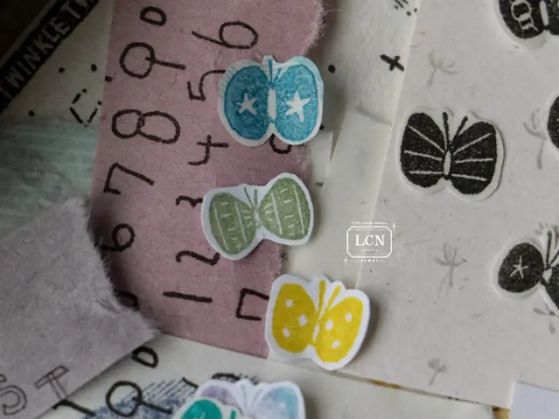 Lin Chia Ning Wooden Rubber Stamp Set - Butterflies