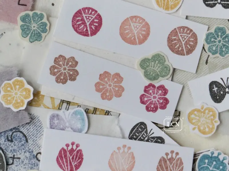 Lin Chia Ning Wooden Rubber Stamp Set - Wagashi Flowers