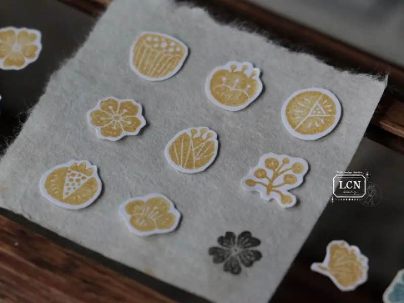Lin Chia Ning Wooden Rubber Stamp Set - Wagashi Flowers