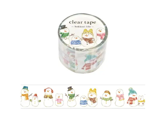 Mindwave Clear PET Tape Hokkori Life - Snowmen