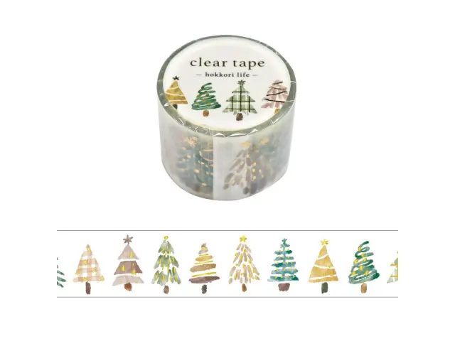 Mindwave Clear PET Tape Hokkori Life - Christmas Trees