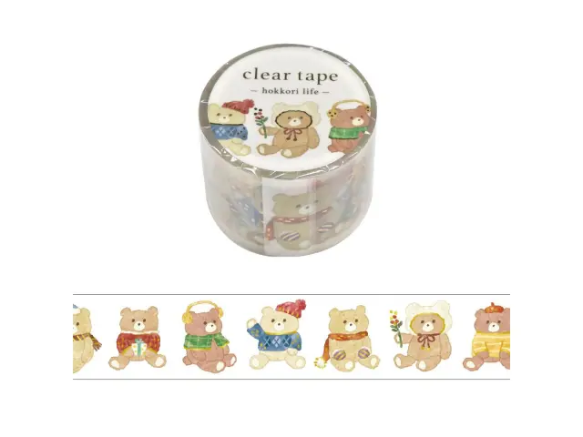Mindwave Clear PET Tape Hokkori Life - Winter Bears