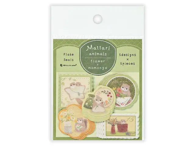 NB Co. Sticker Flakes Mattari Animals - Flower x Momonga