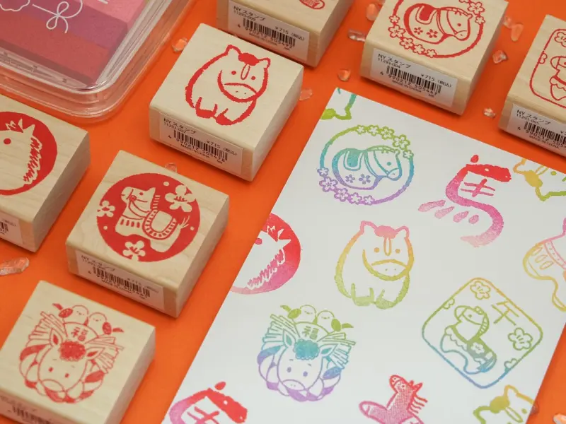 Kodomo no Kao 2026 Horse Wooden Rubber Stamp - Atelier Naco