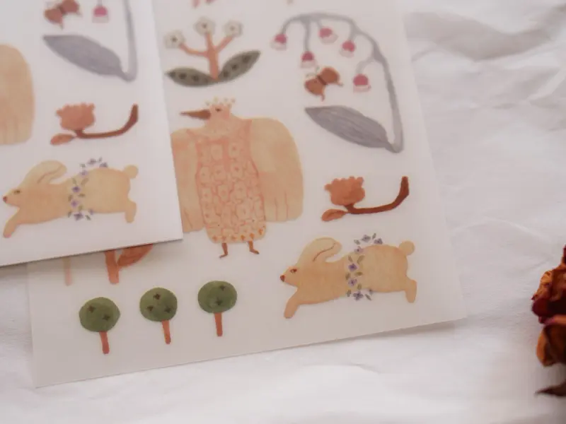 Ivy Snow Rub-On Stickers - Blooming