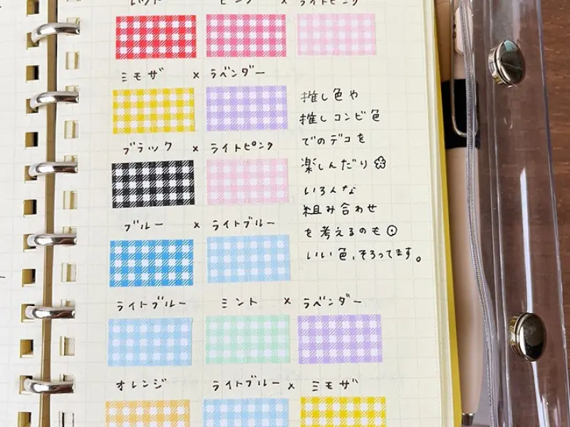 Stamp Marche Label Sticker Gingham Check - Orange