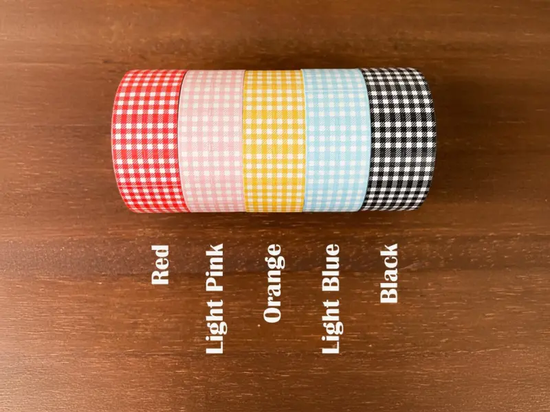 Stamp Marche Label Sticker Gingham Check - Orange