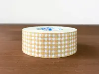 Stamp Marche Label Sticker Gingham Check - Beige