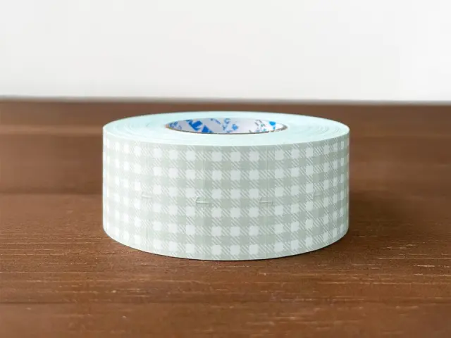 Stamp Marche Label Sticker Gingham Check - Gray