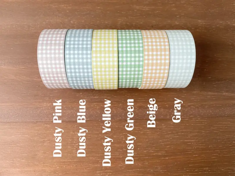 Stamp Marche Label Sticker Gingham Check - Beige