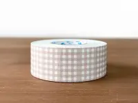 Stamp Marche Label Sticker Gingham Check - Dusty Pink