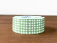 Stamp Marche Label Sticker Gingham Check - Dusty Green