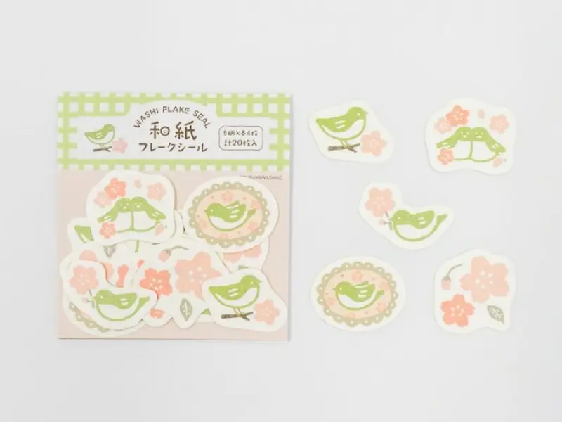 Furukawa Sticker Flakes QSA353 - Cherry Blossoms And Birds