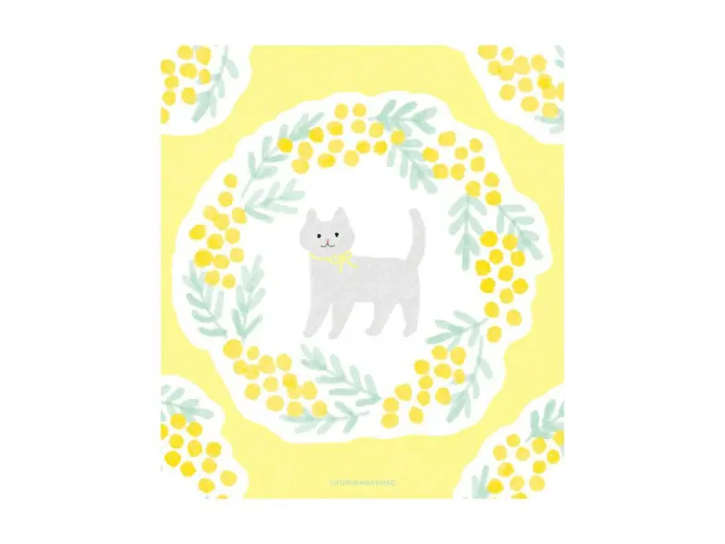Furukawa Memo Pad LM389 - Mimosa And Cat