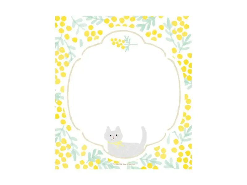 Furukawa Memo Pad LM389 - Mimosa And Cat