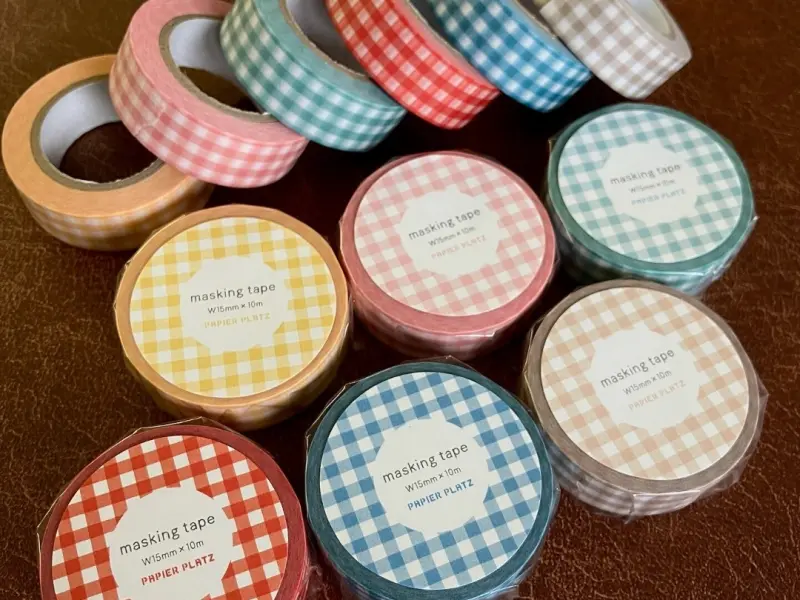 Papier Platz Washi Tape Gingham Check - Pink