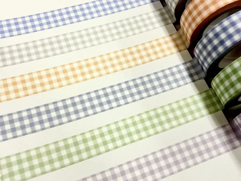 Papier Platz Washi Tape Gingham Check - Baby Blue