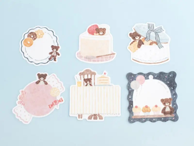 Papier Platz x Nakauchi Waka Flake Stickers - Bear And Sweets