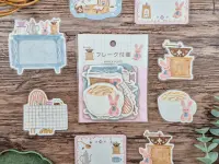 Papier Platz x Nakauchi Waka Flake Stickers - Rabbit and Coffee