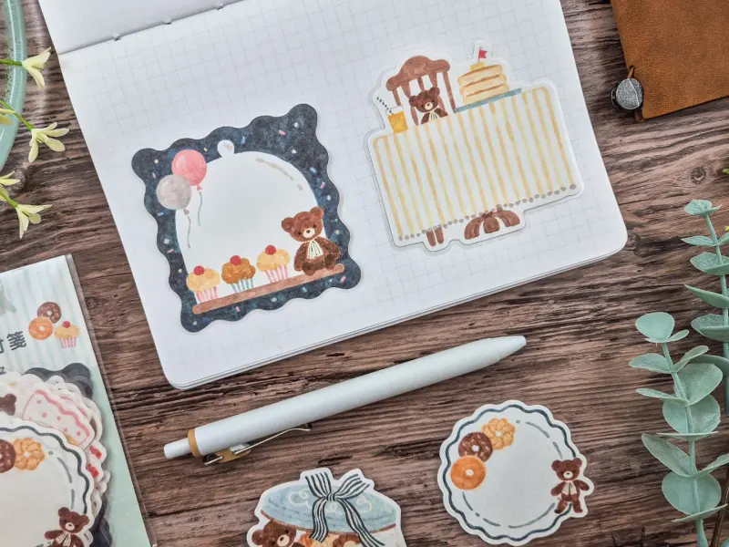 Papier Platz x Nakauchi Waka Flake Stickers - Bear And Sweets