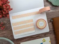 Papier Platz Washi Tape Gingham Check - Orange