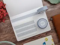 Papier Platz Washi Tape Gingham Check - Baby Blue
