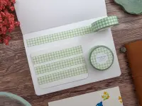 Papier Platz Washi Tape Gingham Check - Lettuce Green