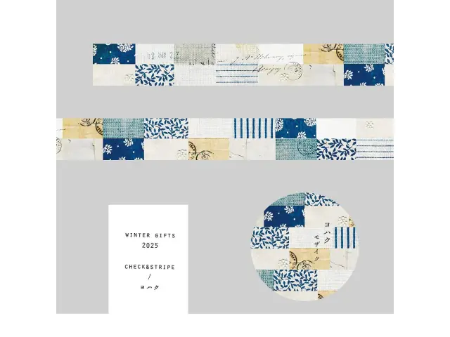 Yohaku Washi Tape CHECK&STRIPE Winter Gift YC026 - Mosaic