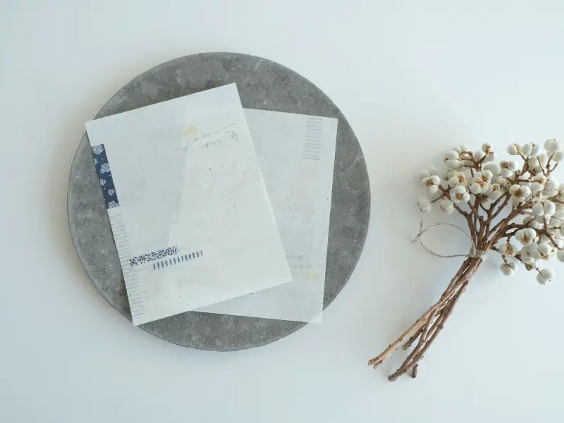 Yohaku Memo Pad CHECK&STRIPE Winter Gift YC-029 - Fuyugasumi