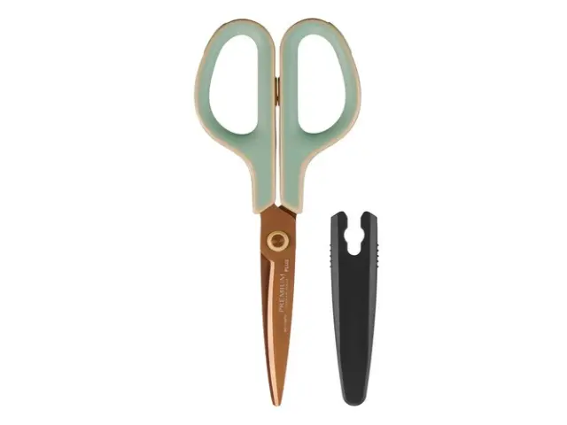 PLUS Fitcut Curve Scissors Premium Titanium-Coated Retro Colour - Green