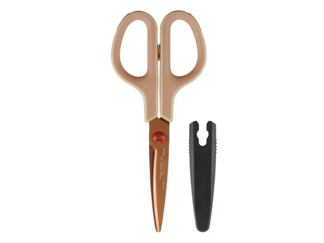 PLUS Fitcut Curve Scissors Premium Titanium-Coated Retro Colour - Beige