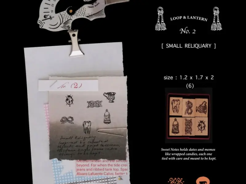 Pre-Order Kurukynki Wooden Rubber Stamp Set Loop And Lantern - Small Reliquary