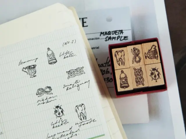 Pre-Order Kurukynki Wooden Rubber Stamp Set Loop And Lantern - Small Reliquary