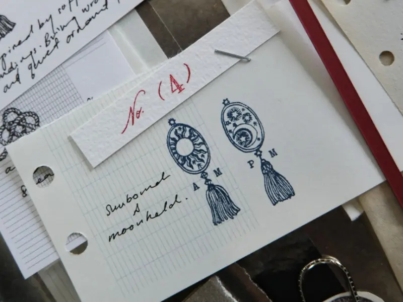 Pre-Order Kurukynki Wooden Rubber Stamp Set Loop And Lantern - Sunbound And Moonheld