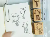 Pre-Order Kurukynki Wooden Rubber Stamp Loop And Lantern - Lanterns