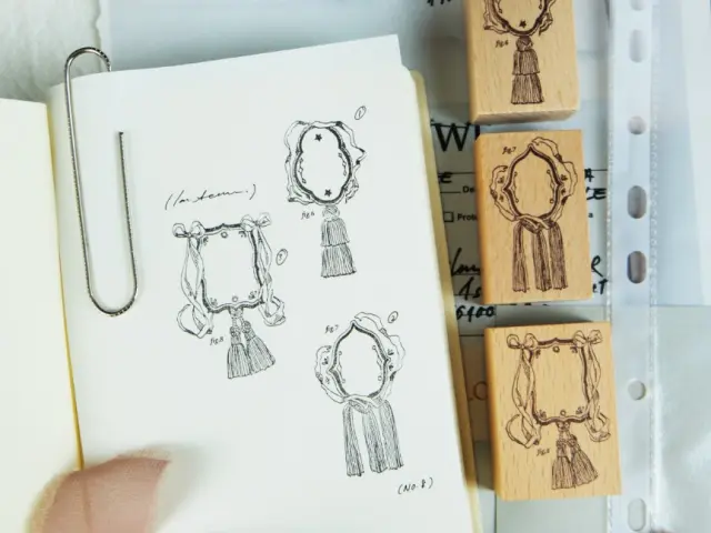 Pre-Order Kurukynki Wooden Rubber Stamp Loop And Lantern - Lanterns