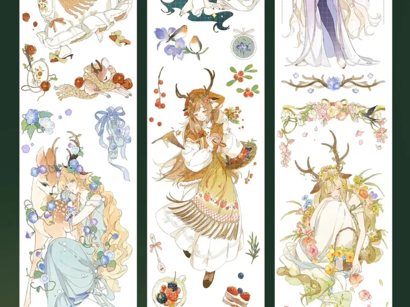 Shine Studio Washi Tape Sample - Deer In The Deep Forest