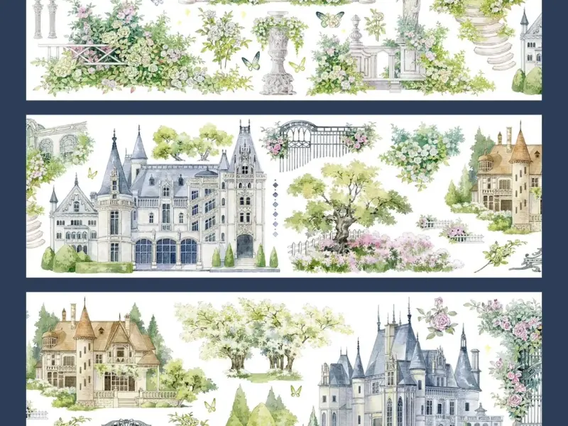 Shine Studio Washi Tape Sample - Garden Castle
