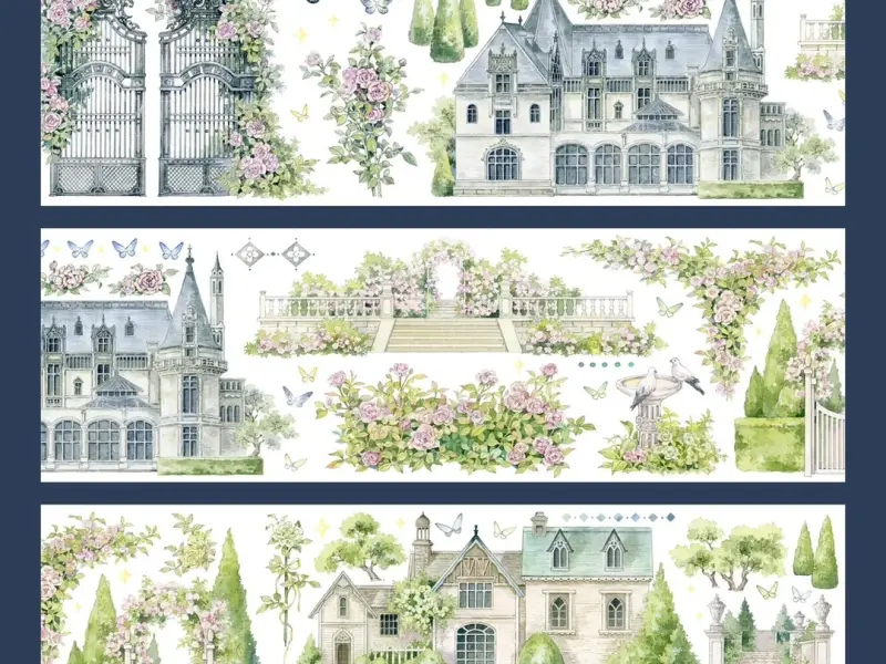 Shine Studio Washi Tape Sample - Garden Castle