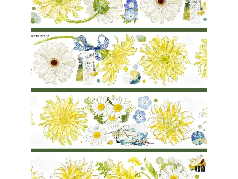 StudioVI Washi Tape Sample - Deckled Petals