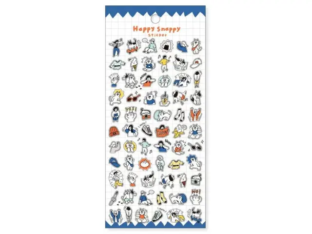 Pre-Order Mindwave Clear Sticker Sheet Happy Snappy 82131 - Blue