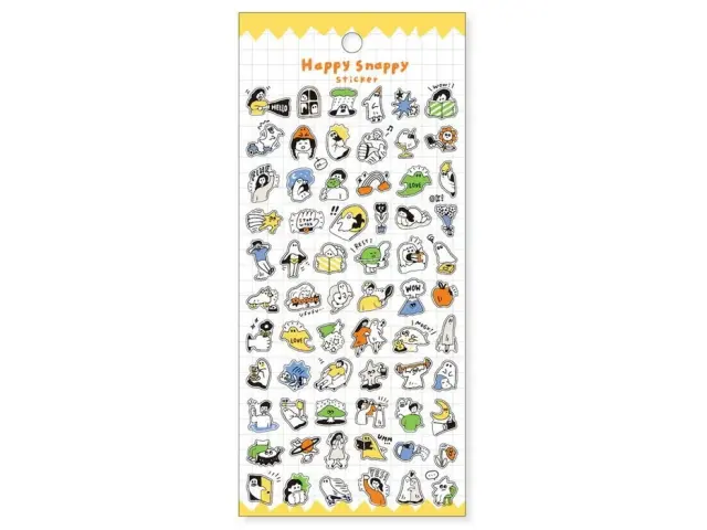 Pre-Order Mindwave Clear Sticker Sheet Happy Snappy 82133 - Yellow