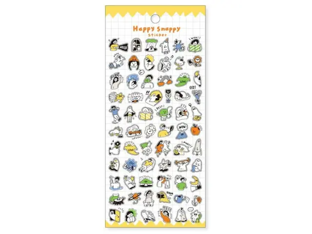 Mindwave Clear Sticker Sheet Happy Snappy 82133 - Yellow